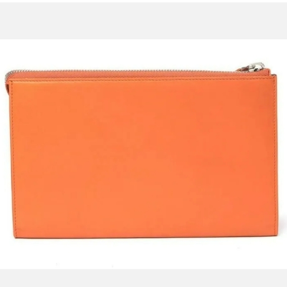 Auth Salvatore Ferragamo Leather Zip Wallet Pouch 6.5" H x 10" W, Italy  NIB - Picture 2 of 7